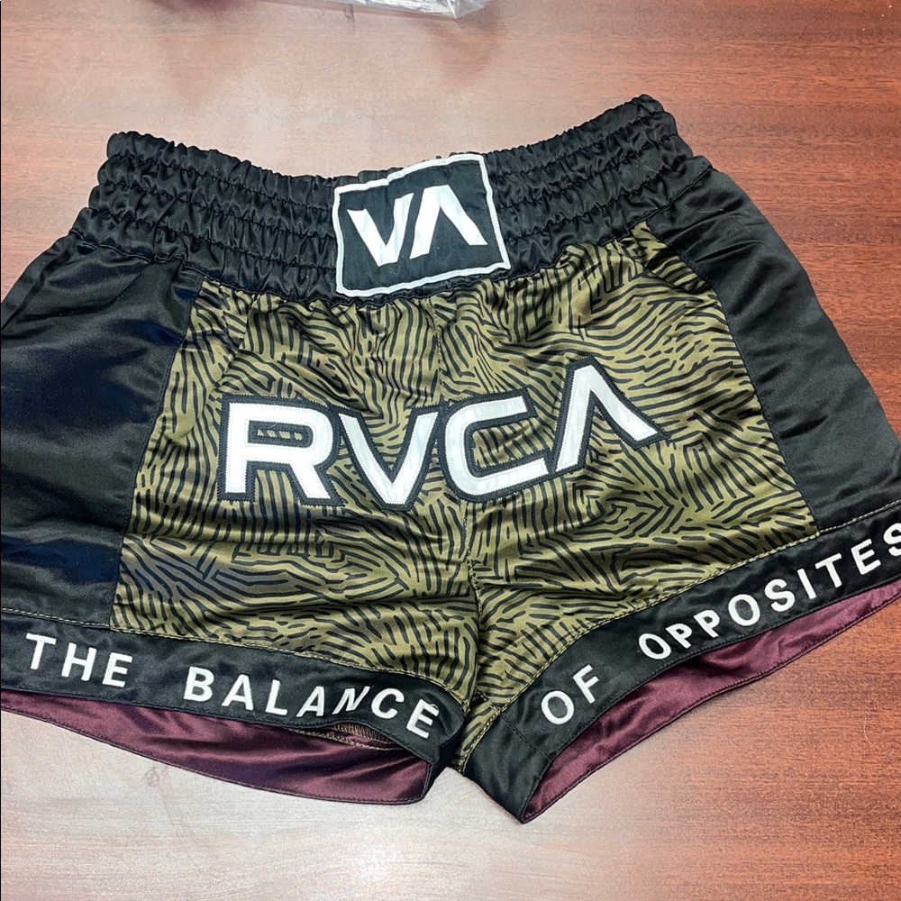 RVCA Women's Olive and Black Athletic Shorts